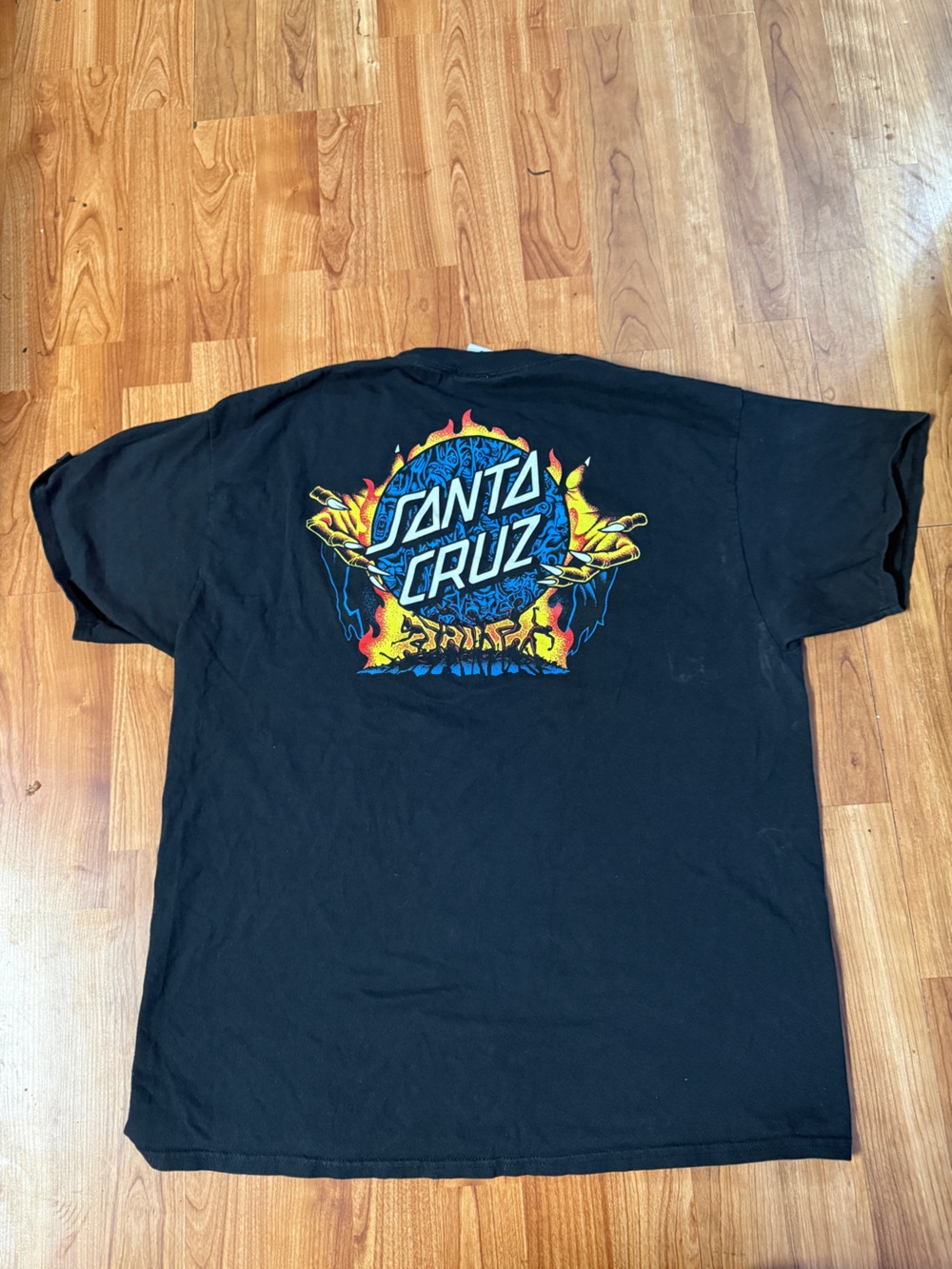 Santa Cruz Skateboards Black Tee with Red Chest Logo - Picture 2 of 4